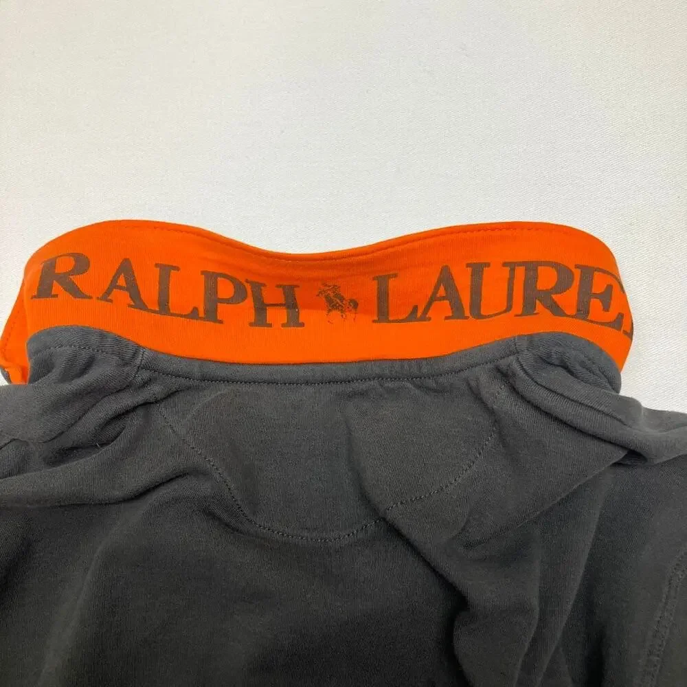 Polo Ralph Lauren Polo Shirt Brown Orange Spell Out Flip Collar Shirt Size M